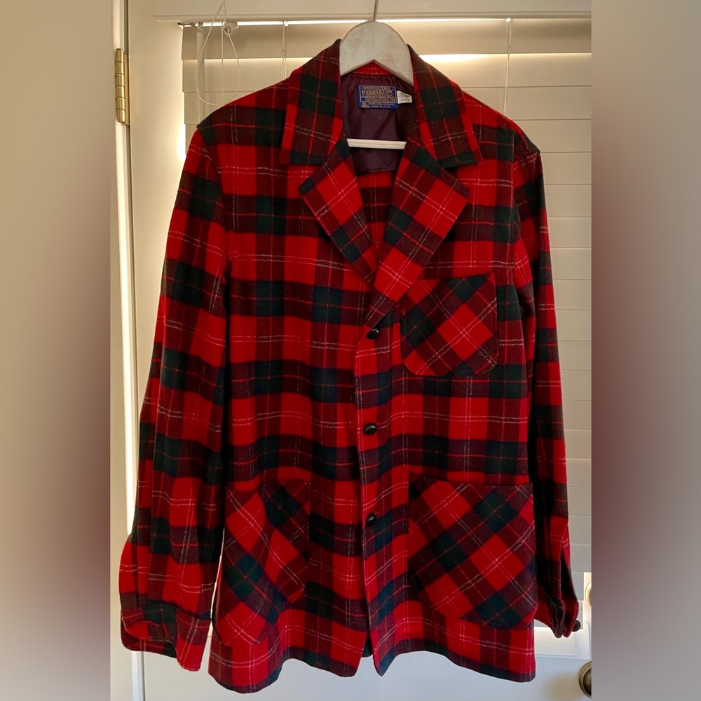 Vintage Pendleton Virgin Wool Tartan Plaid Jacket Shirt USA